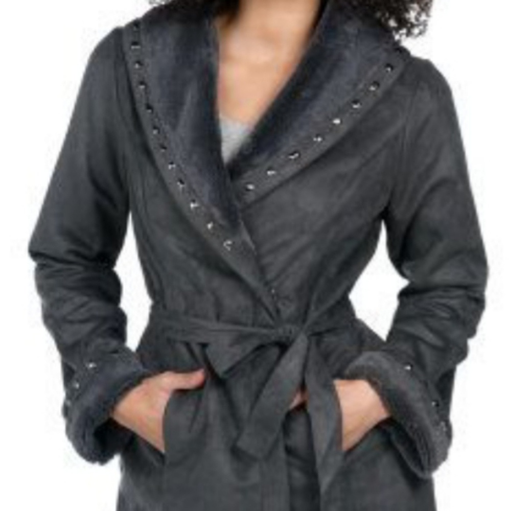 Dennis Brasso Faux Suede Shawl Collar Coat
